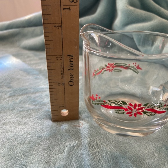 Poinsettia And Ribbon Christmas Holiday Creamer - Picture 6 of 7